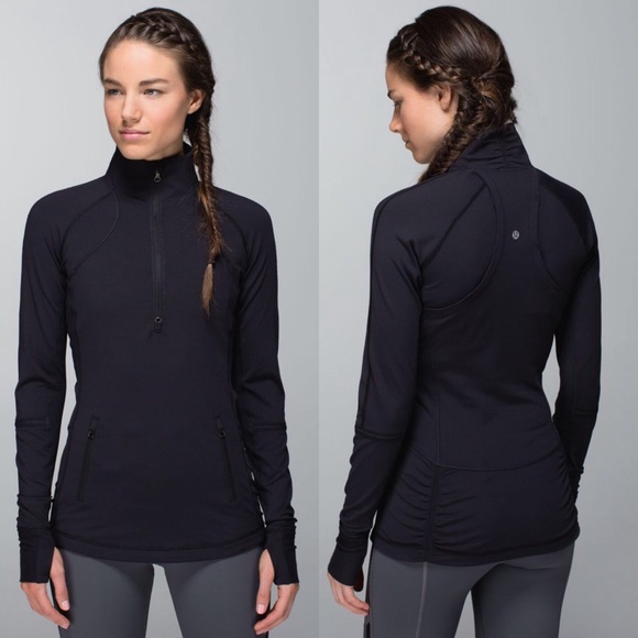 lululemon athletica Tops - Lululemon Race With Grace 1/2 Zip Black